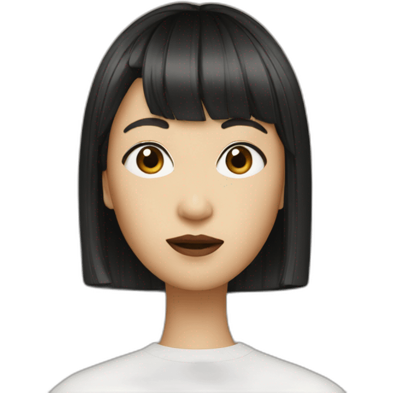 Celine Song Director Asian bowlcut hair emoji