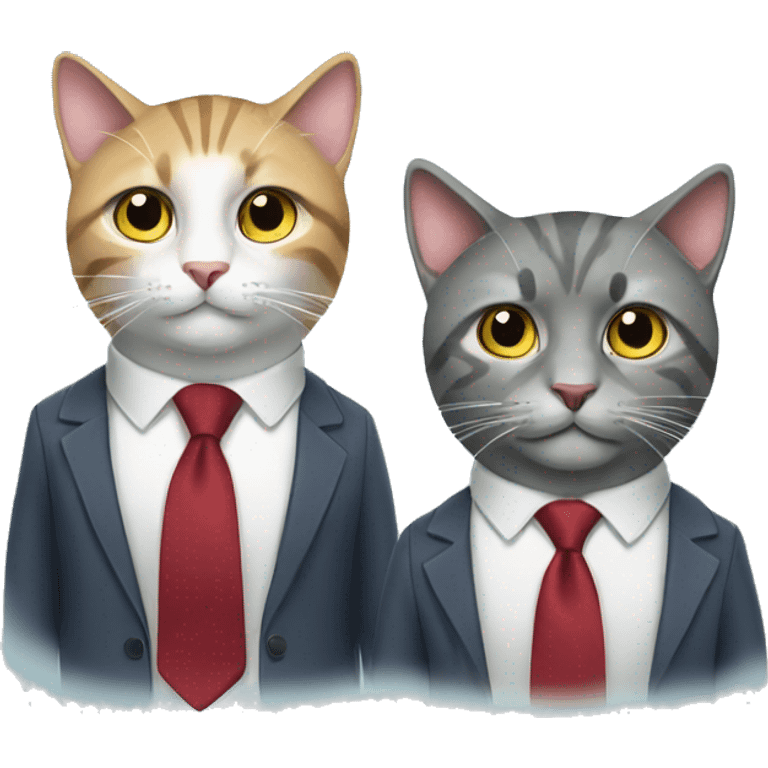 two business cats in ties emoji