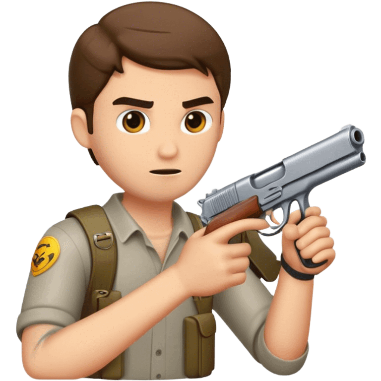 A guy with a gun emoji