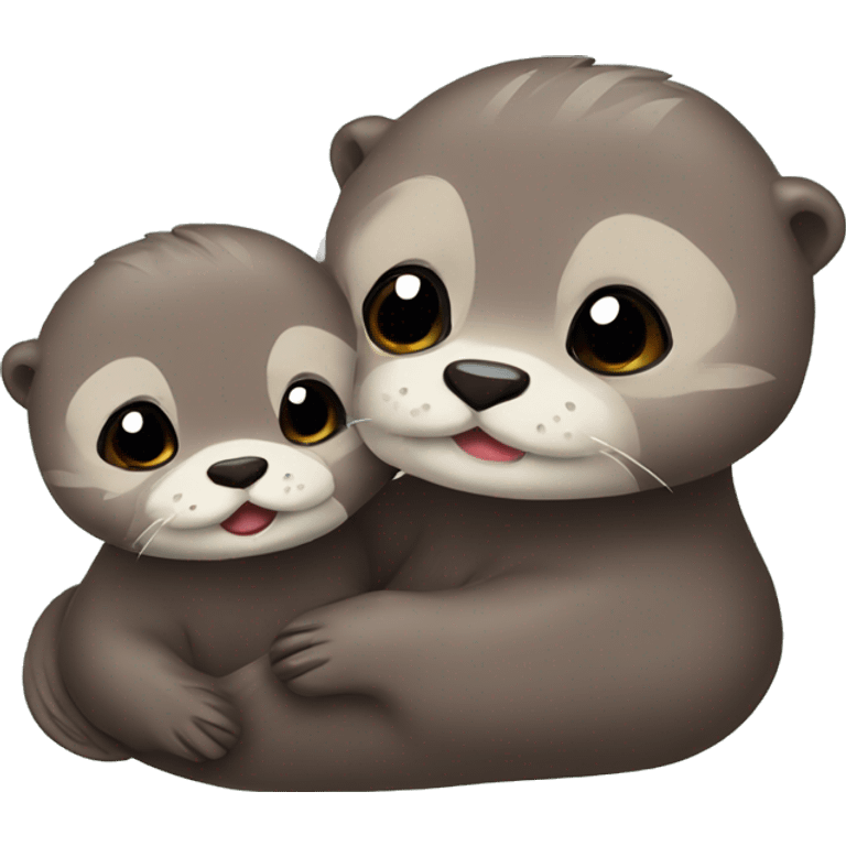 2 cute otters  emoji