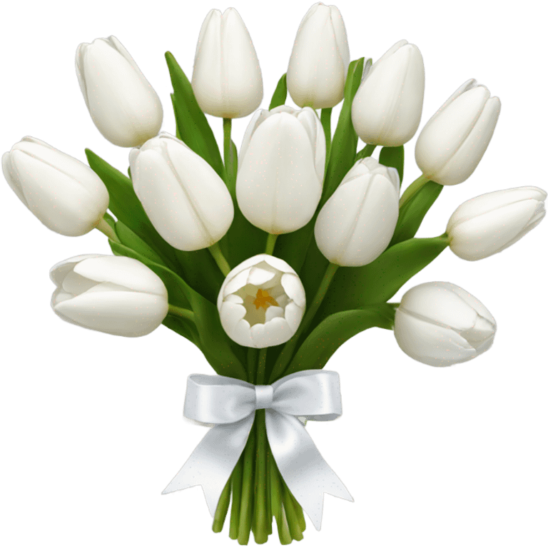 white tulip bouquet  emoji