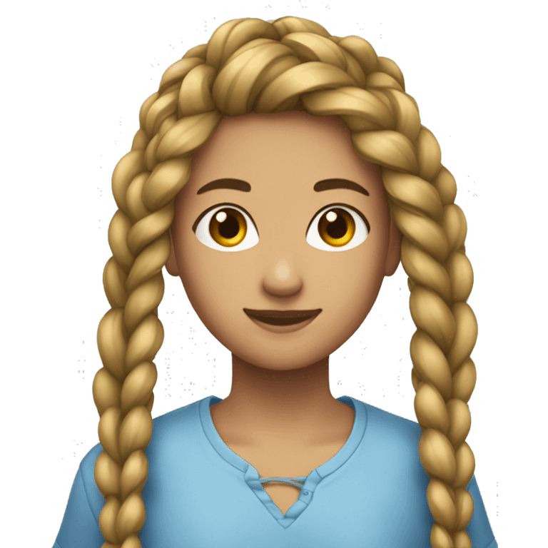 adolescente con una trenza  emoji