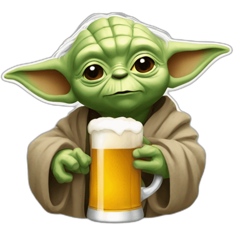 Yoda buvant une bière emoji