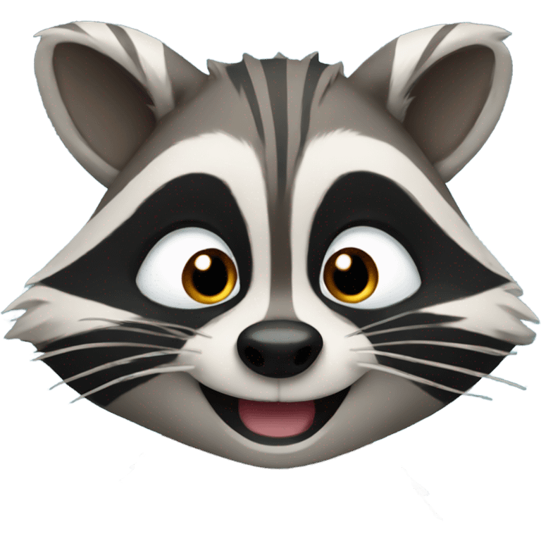 Raccoon smiling emoji