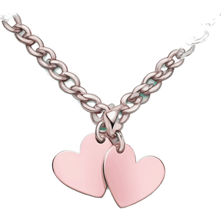 Silver Tiffany and co pink double heart necklace  emoji