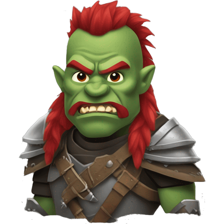 armored orc berserker with red beard & mohican emoji