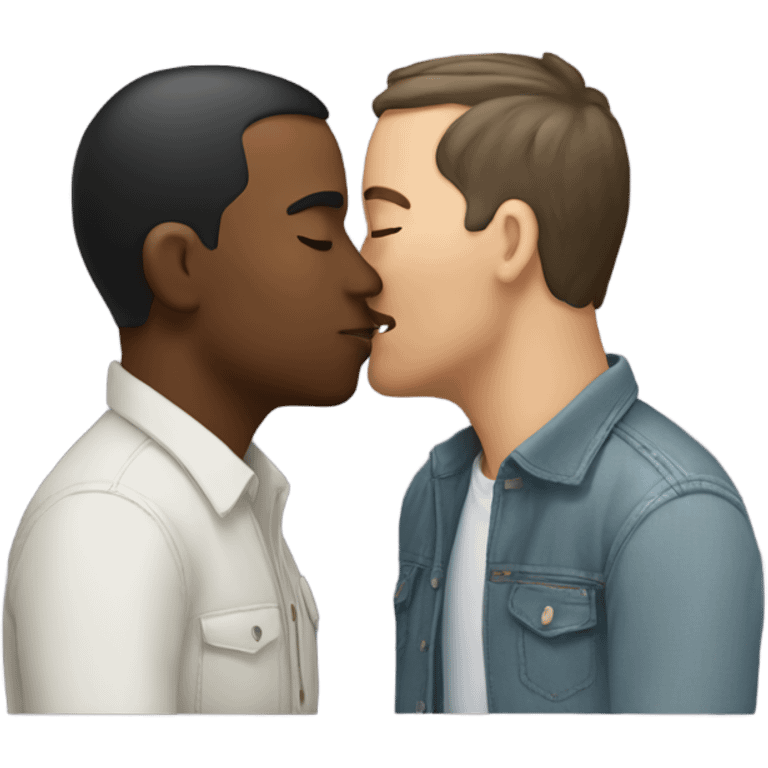 Two men kissing  emoji