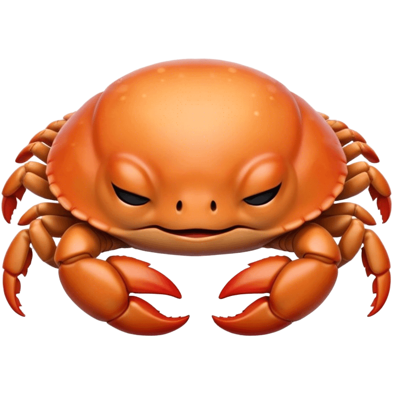 Meme-Worthy Cute Sleeping Baby Crab Portrait Emoji, Head and body resting peacefully with a contented smile, showcasing a petite, delicately armored form and eyes gently closed in serene slumber, Simplified yet adorably endearing features, highly detailed, glowing with a soft, drowsy coastal light, high shine, relaxed and utterly lovable, stylized with an air of playful laziness, soft glowing outline, capturing the essence of a sleeping baby crab that feels destined to become the next viral icon of adorable rest! emoji