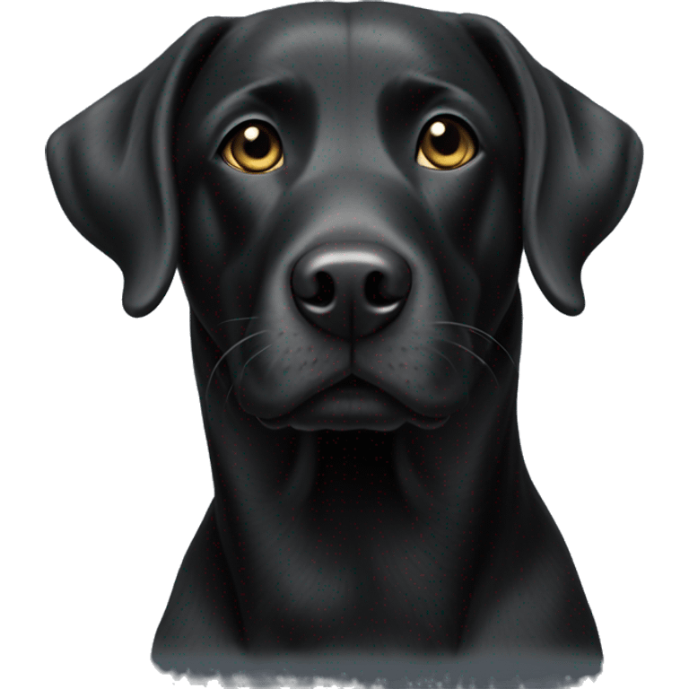 Realistic Black Labrador mix with white spot on chest emoji