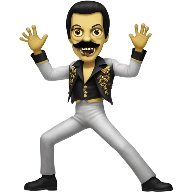 freddie mercury zombie with moustache dancing emoji