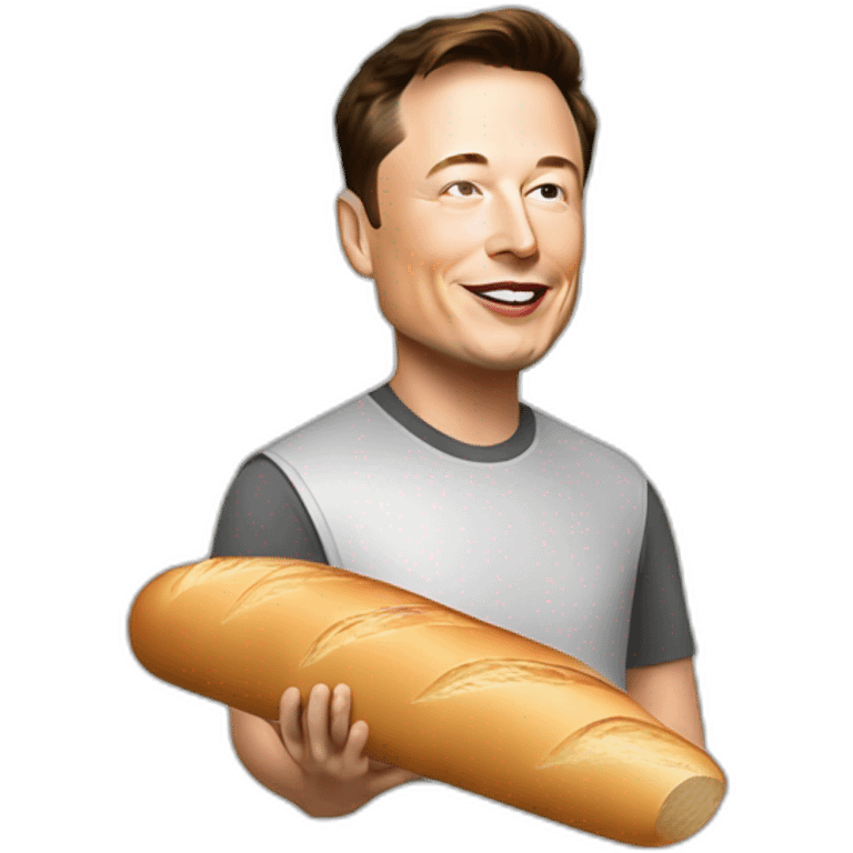 Elon musk tient baguette emoji