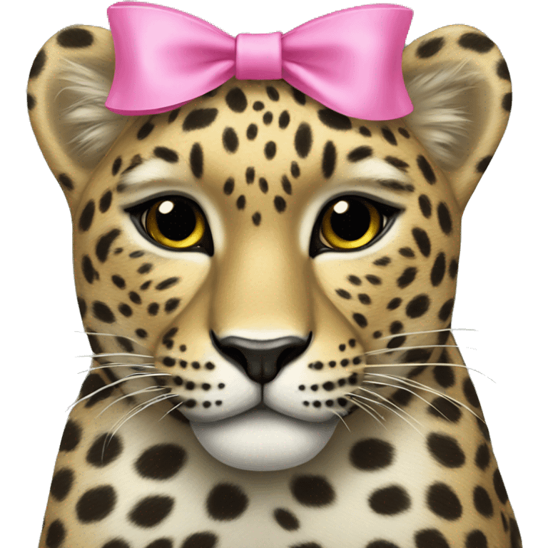 leopard with pink bow emoji