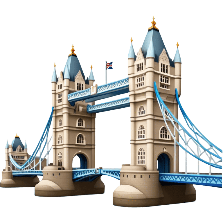 Cinematic Realistic Tower Bridge Landmark Emoji, depicted with iconic Victorian architecture spanning the River Thames, rendered with lifelike textures and dramatic natural lighting that captures its majestic presence. emoji