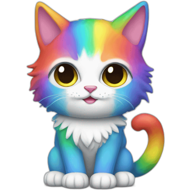 Rainbow Cat Full Body emoji