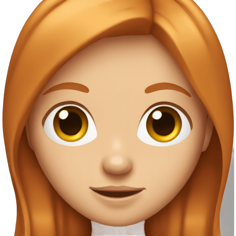 emoji ginger girl with brown eyes and straight hair emoji