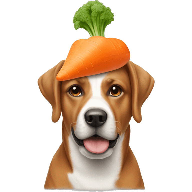 dog with a carrot on his head emoji