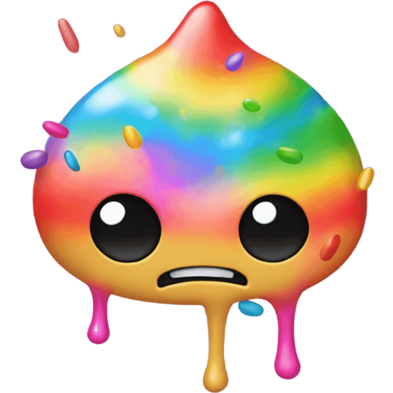 Rainbow colored alien throwing up sprinkles  emoji