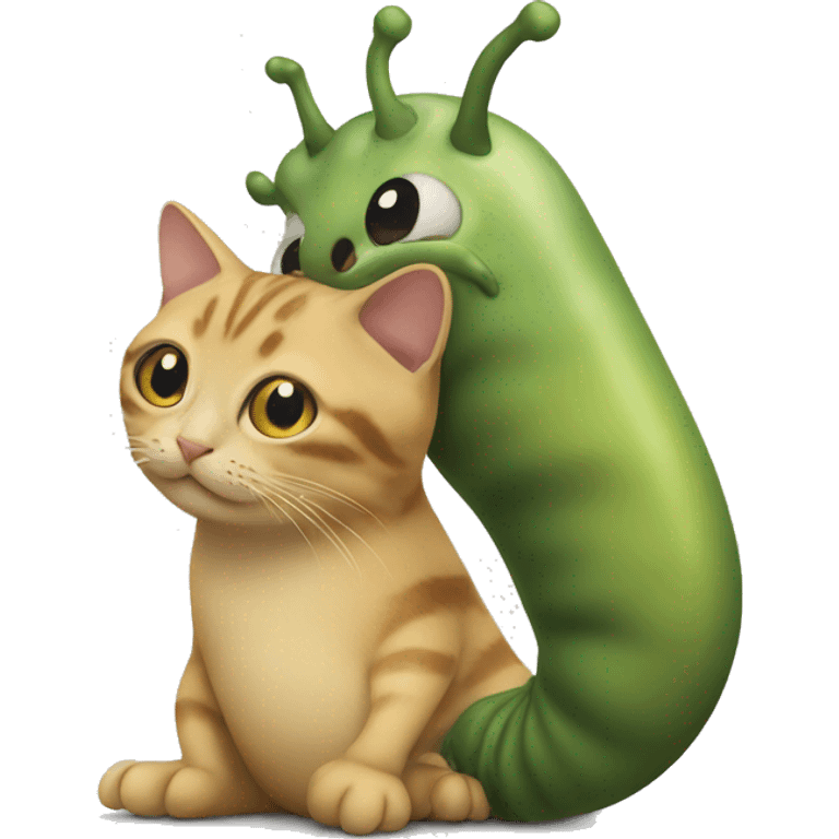 slug with arms petting a cat emoji