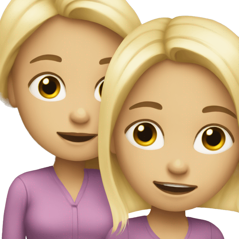 blonde women talking with blonde child  emoji