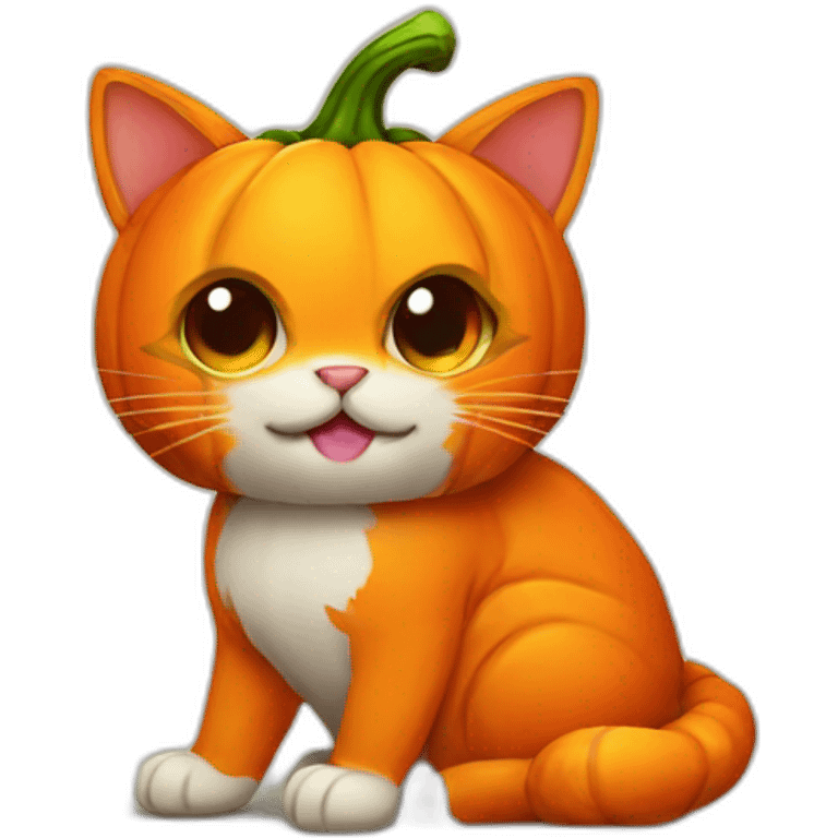 Halloween pumpkin cat emoji