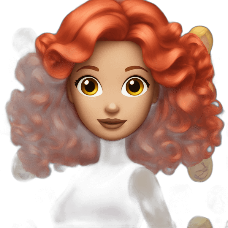 Red hair barbie emoji