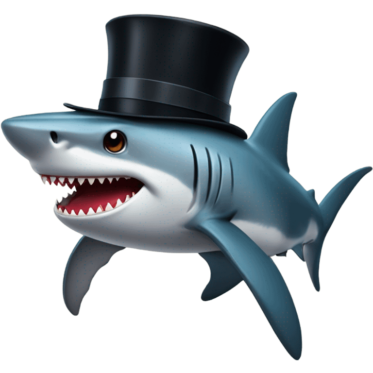 Shark with a top hat emoji