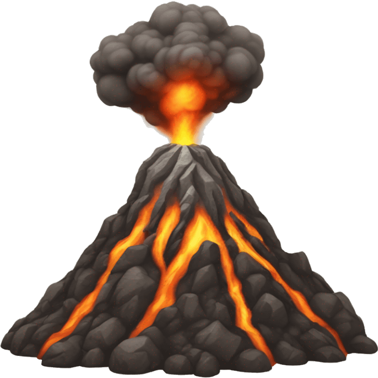 awakened volcano, ashes, fire, relief emoji