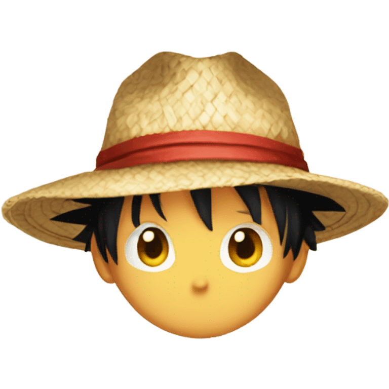 Luffy wearing straw hat emoji