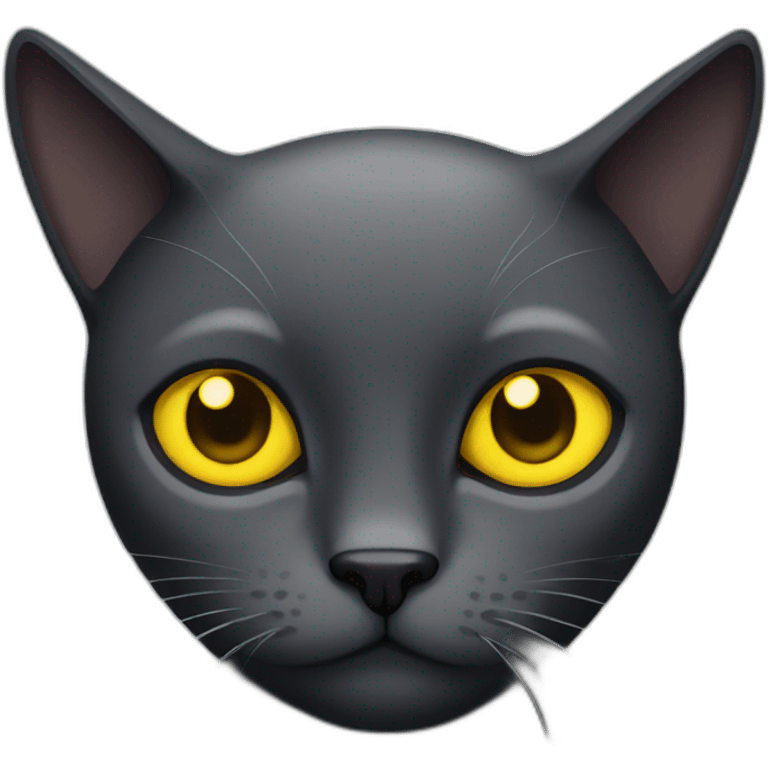 black cat with yellow eyes emoji