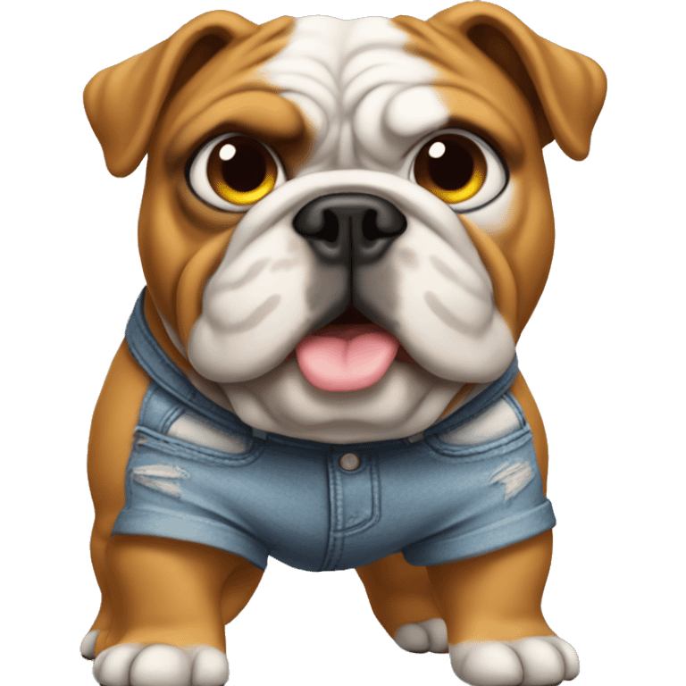 Bulldog wearing hot pants emoji