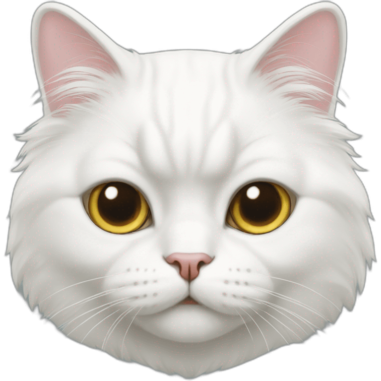 persian white cat head emoji