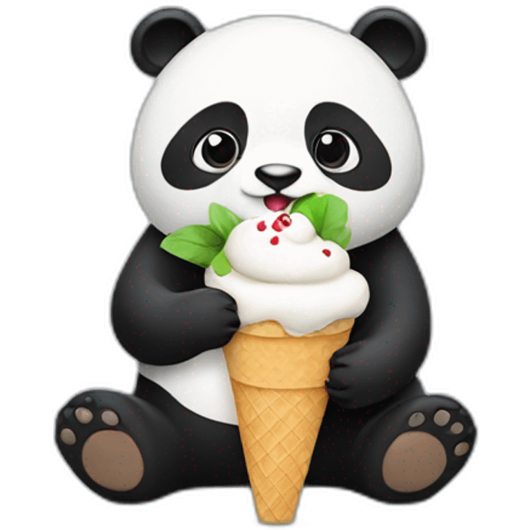 Panda eating ice cream emoji