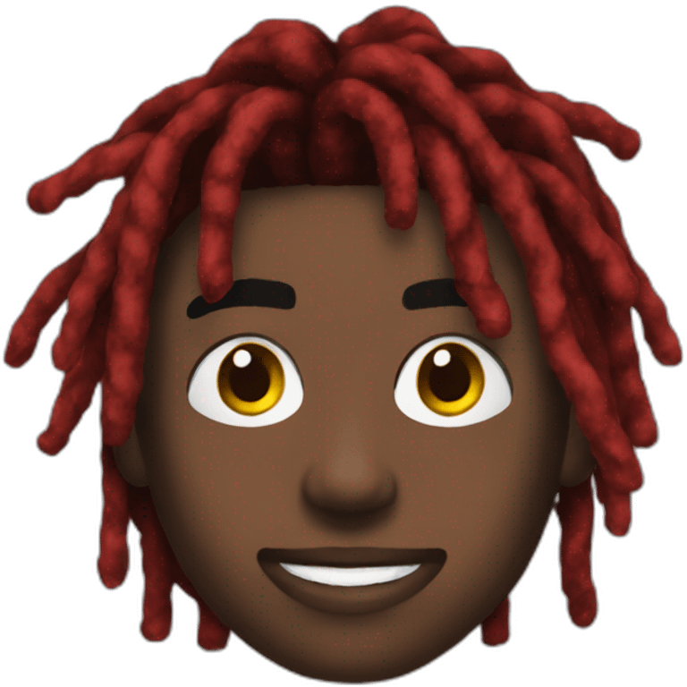 Playboi carti with red and black colored dreads emoji