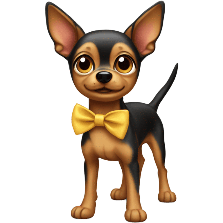 Toy Terrier dog with a bow emoji