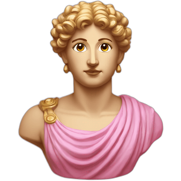 pink greek bust with a halo emoji