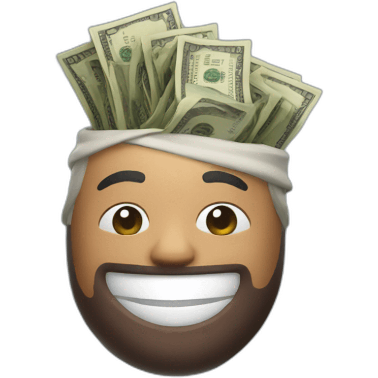 Fortnite character with money head emoji