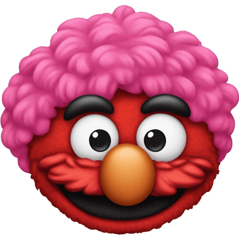 elmo with pink moustache emoji