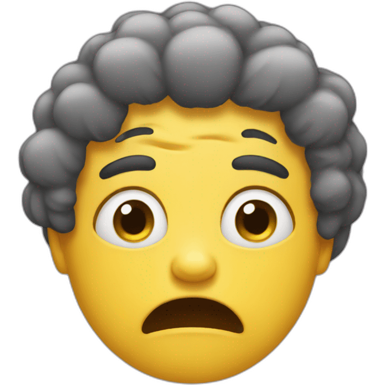 The crying emoji with afro hair emoji