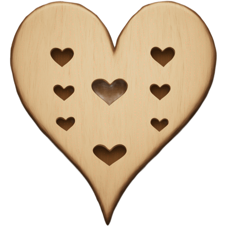 wooden heart wedding guest book emoji