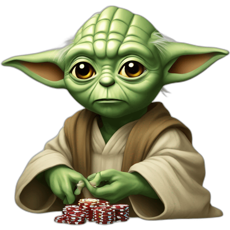 Yoda qui joue au poker emoji