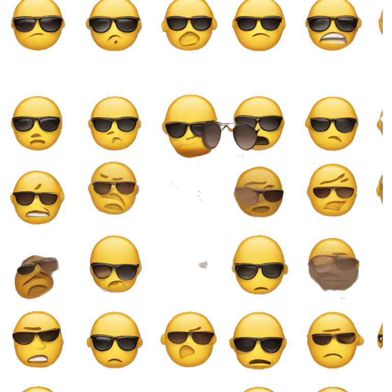 sad emoji with sunglasses emoji