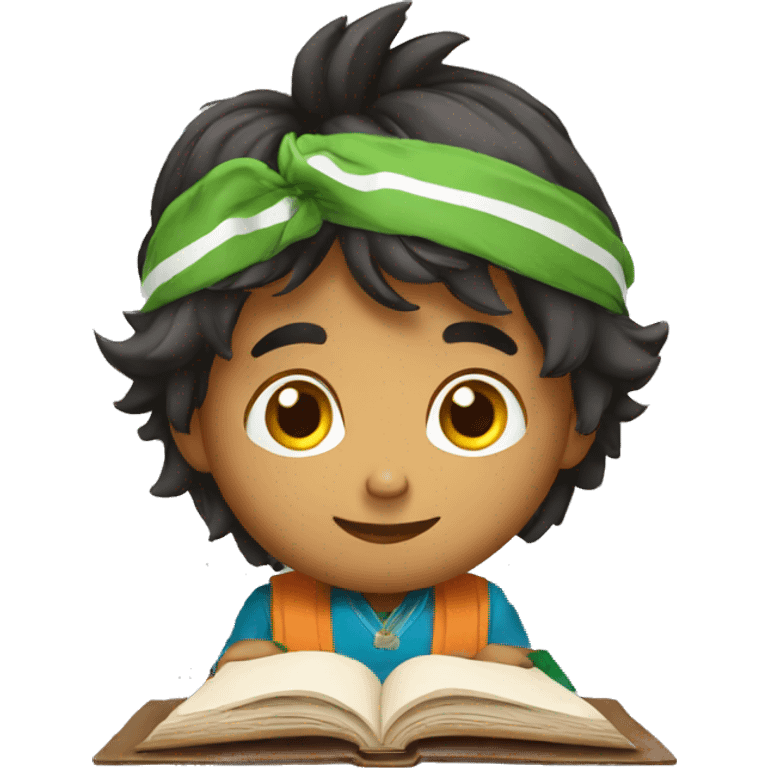 Indian kid studying emoji