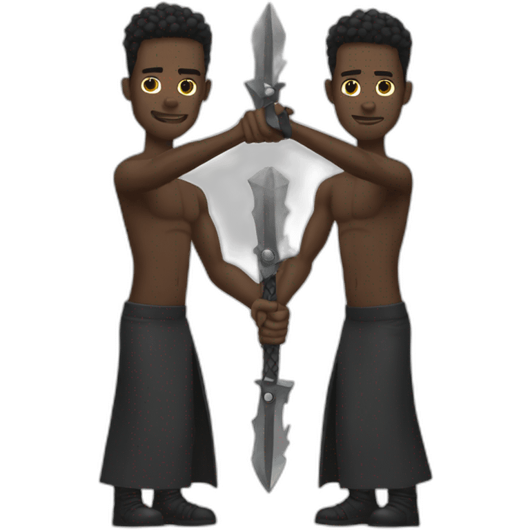 black guys with metal arms emoji