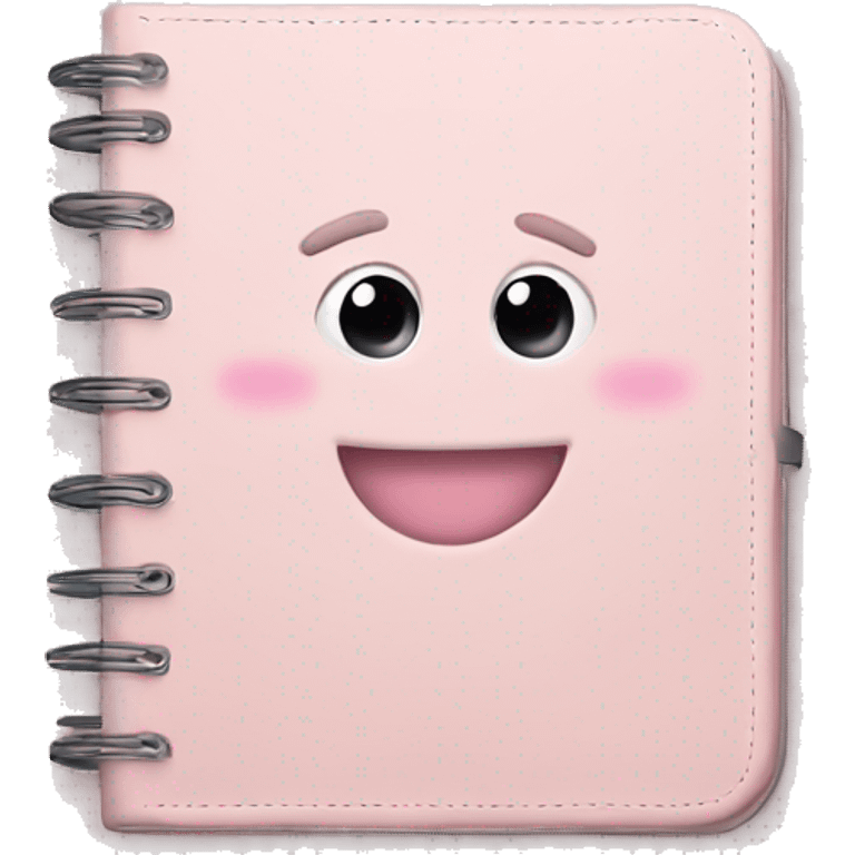 Pale pink planner with pen emoji