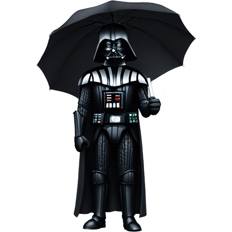 Darth Vader holding a parasol emoji