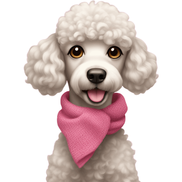 Poodle with pink scarf  emoji