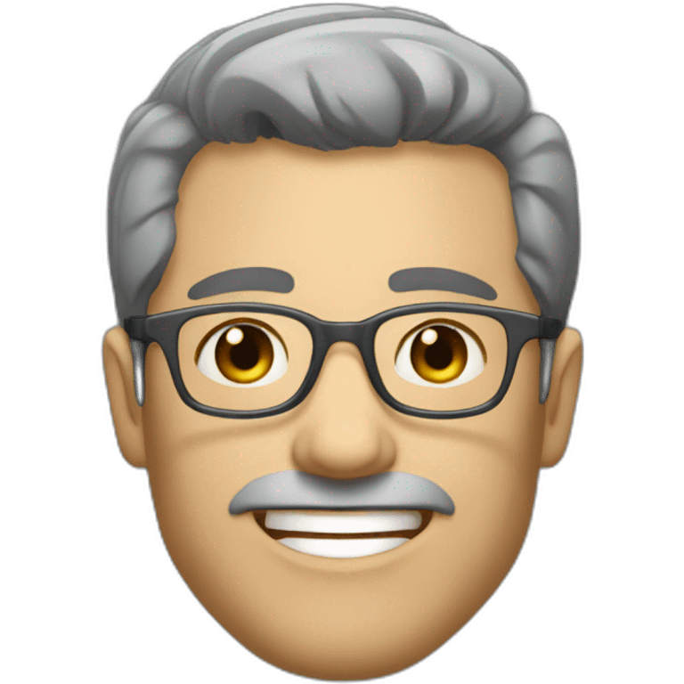 men glasses dark greyhair no facial hair mid 30 emoji