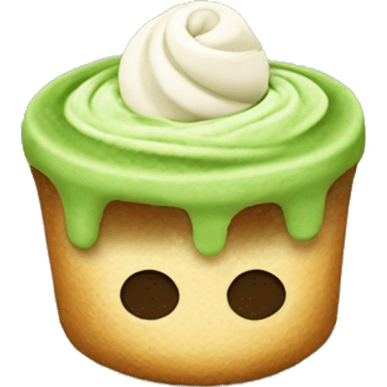 Matcha with cinammon roll emoji