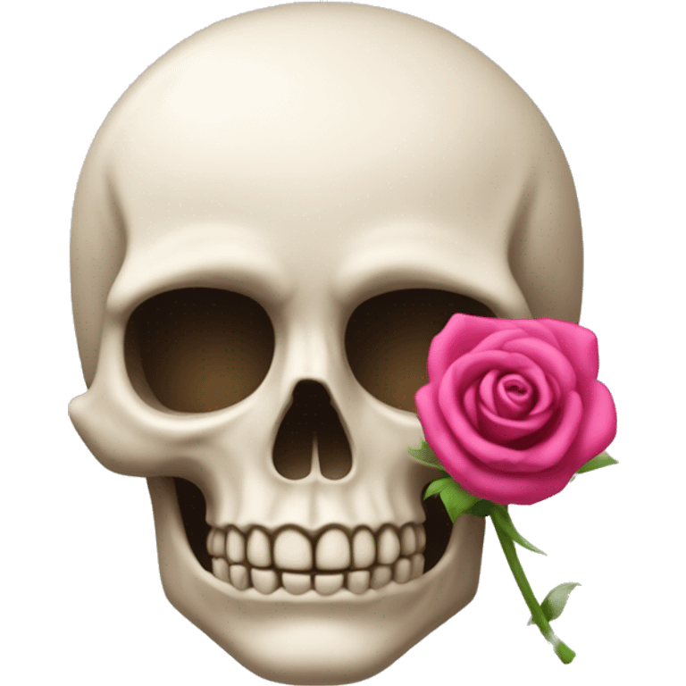 Une tête de mort avec un noeud rose sur la tête  emoji