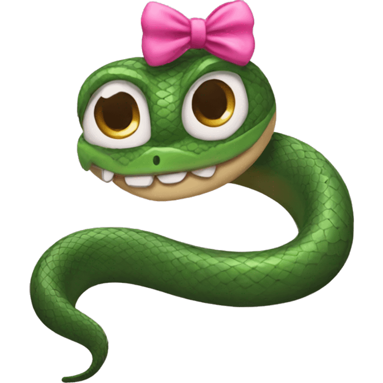 Snake with a pink bow emoji